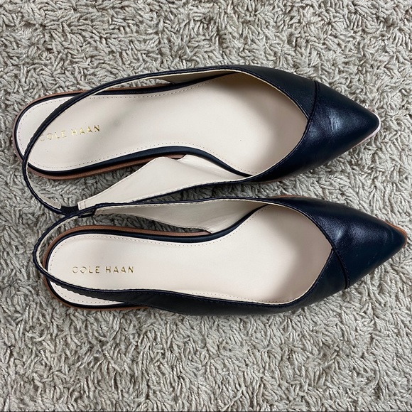 Cole Haan Shoes - Cole Haan Pointed Toe Black Sling back flats